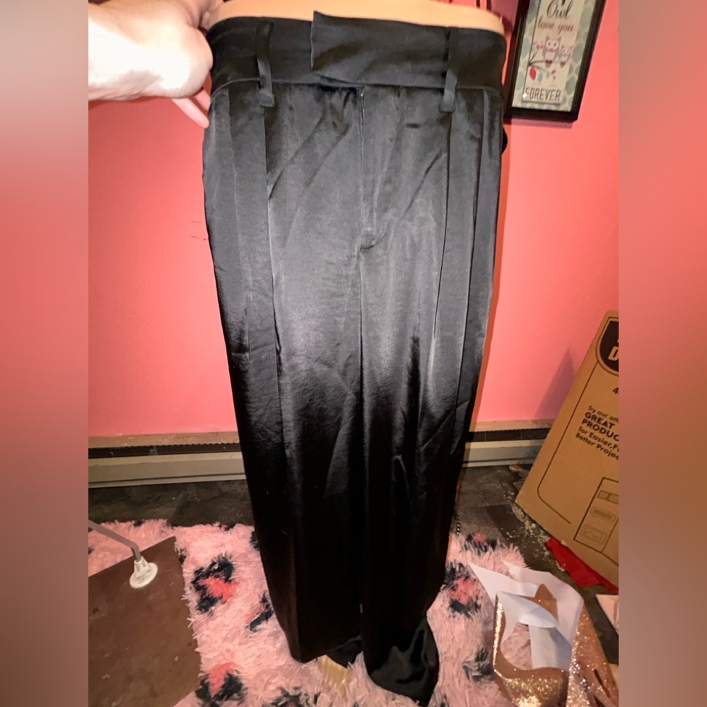 Elegant Black Women's Silk Dress Pants